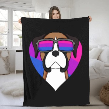 Discover LGBT Bisexual Pride dog Breed Boxer dog Fleece Blankets