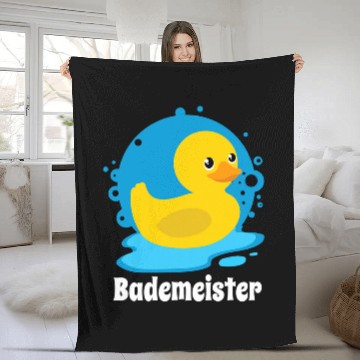Discover Mens Bathmeister Lifeguard with Funny Duck Gift Idea Fleece Blankets