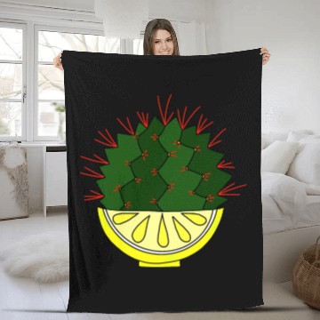 Discover The Lemon Cactus Baseball Tees Fleece Blankets