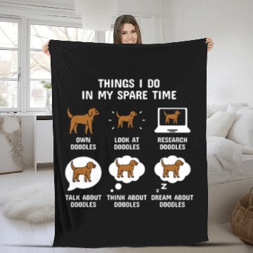 Discover Things I Do In My Spare Time Goldendoodle Dog Baseball Tees Fleece Blankets