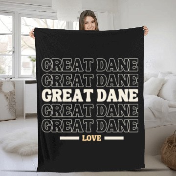 Discover vintages Great Dane multi line dog lovers Fleece Blankets