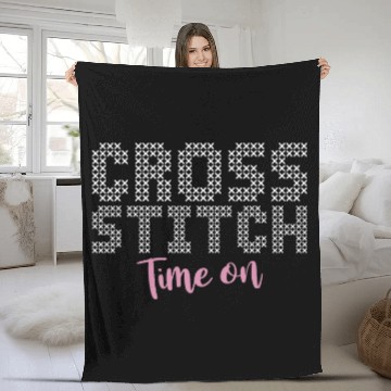 Discover Time On Cross Stitch Needlepoint Art XStitching Fleece Blankets