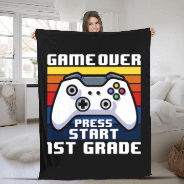 Discover Back to School Funny Game Over Teacher Student Controller 10 Fleece Blankets