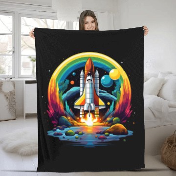 Discover Space Shuttle Science Astronomy 21 Fleece Blankets
