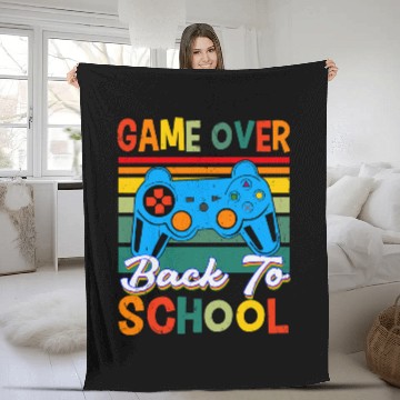 Discover Back to School Funny Game Over Teacher Student Controller 1 Fleece Blankets