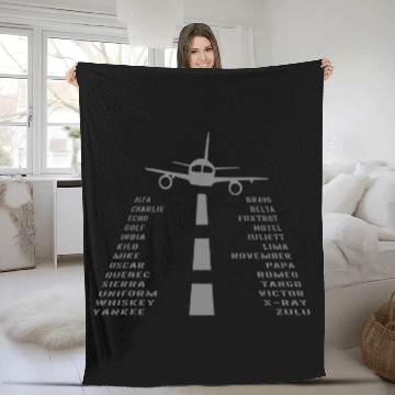 Discover Airplane Pilots Phonetic Alphabet 2 Fleece Blankets
