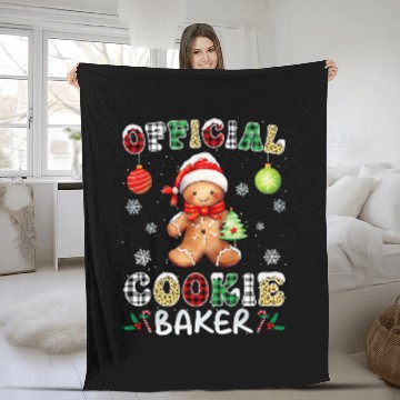 Discover Official Cookie Baker Funny Christmas Baker Baking Team Baseball Tees Fleece Blankets