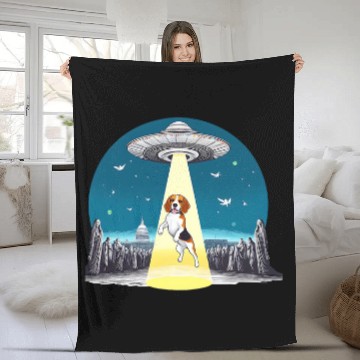 Discover UFO Beagle Beam Up Zip Fleece Blankets