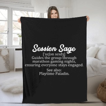 Discover Session Sage 2guides the group through marathon gaming Fleece Blankets