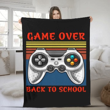Discover Back to School Funny Controller Game Over Teacher Student Baseball Tees Fleece Blankets