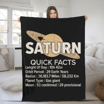 Discover vintages Saturn Planet Science Space Astronaut Astronomer Fleece Blankets