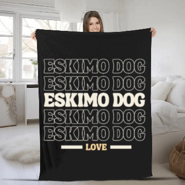 Discover vintages Eskimo Dog multi line dog lovers Fleece Blankets