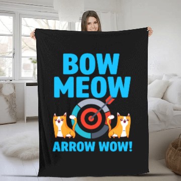 Discover Traditional Archery Cat Lover Archer Arrow Bow Hunter 10 Fleece Blankets