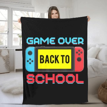 Discover back to school game over teacher student controller Fleece Blankets