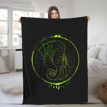 Discover Seahorse Aquarium Sea Creature Baseball Tees Fleece Blankets