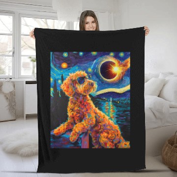 Discover Total Solar Eclipse Goldendoodle Dog Baseball Tees Fleece Blankets