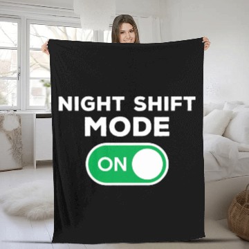 Discover Night Shift Mode On Funny Night Crew Nursing Team Zip Fleece Blankets