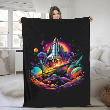 Discover Space Shuttle Science Astronomy 27 Fleece Blankets