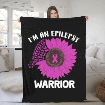 Discover Purple Day 26 March Im an Epilepsy Warrior Fighter Fleece Blankets