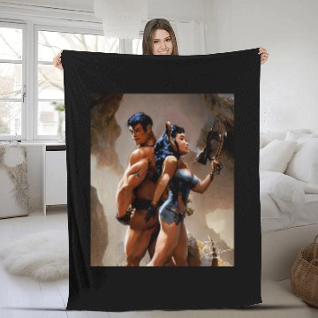 Discover We have each others back by Don Castillo Artist Fleece Blankets