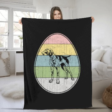 Discover Happy Easter Egg German Shorthaired Pointer Dog Easter Day Fleece Blankets