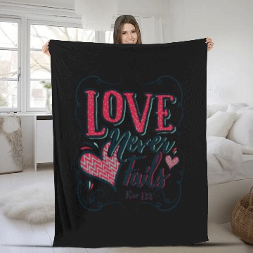 Discover Love never fails Christian Baseball Tees Fleece Blankets