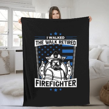 Discover I walked the walk Retired Firefighter Fleece Blankets