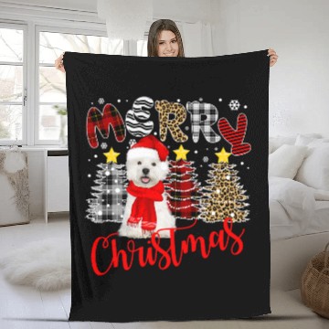 Discover Westie Merry Christmas Tree Leopard Plaid Printed Baseball Tees Fleece Blankets