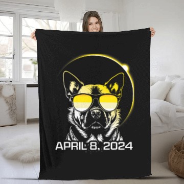 Discover Total Solar Sun Eclipse Glasses Dog 2024 German Shepherd Baseball Tees Fleece Blankets