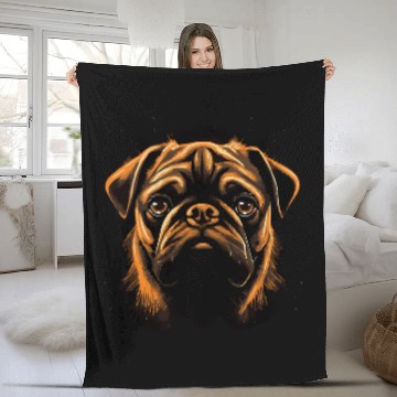 Discover Pug Colorful Baseball Tees Fleece Blankets