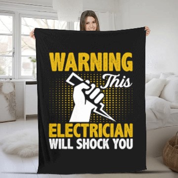 Discover This Electrician Will Shock You Funny Electrical Worker Zip Fleece Blankets