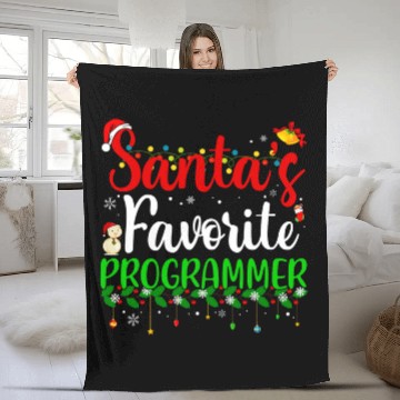 Discover Santas Favorite Programmer Funny xmass Pyjama Christmas 2 Zip Fleece Blankets