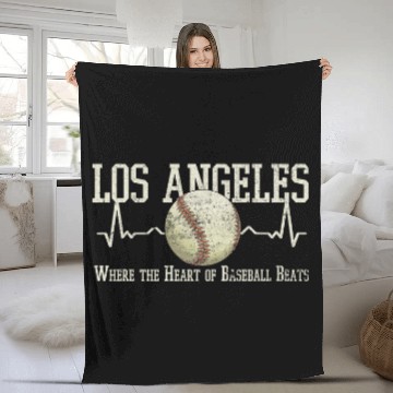 Discover vintages Baseball Los Angeles Graphic Fleece Blankets