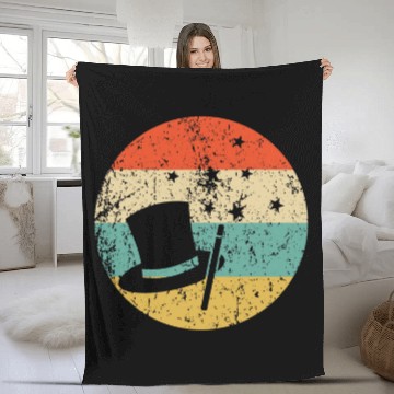 Discover Top Hat Magic Wand Icon Retro Magician Baseball Tees Fleece Blankets