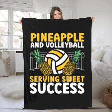 Discover pineapples Volleyball Tropical Fruit Hello Summer Sport Fleece Blankets