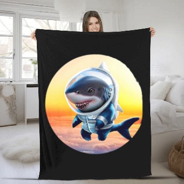 Discover Shark Astronaut Fleece Blankets