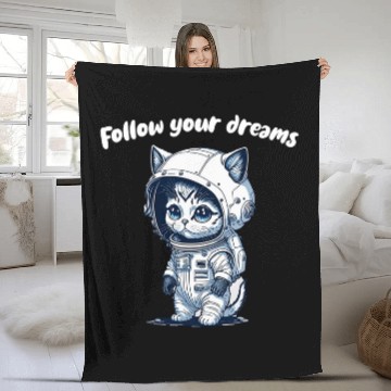 Discover Space Cat A Feline Astronauts Journey Fleece Blankets