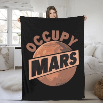 Discover Occupy Mars Outer Space Science Astronaut Spaceship Planets 3 Fleece Blankets