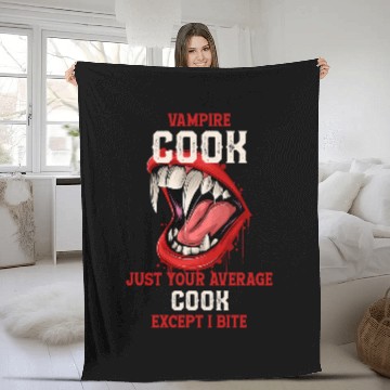 Discover Vampire Cook Halloween Chef Scary Cooker Work Blood Sucker Fleece Blankets