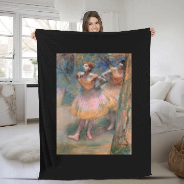 Discover Red Headed Ballerina Stretching in the Forest Fleece Blankets
