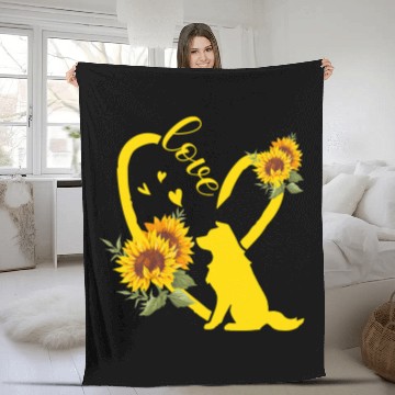 Discover Love Border Collie Sunflower Gifts Baseball Tees Fleece Blankets