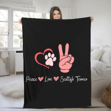 Discover Dog Scottish Terrier Peace Love Scottish Terrier 2 Fleece Blankets