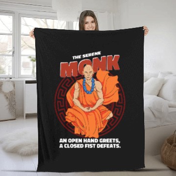Discover Open Hand Greet Closed Fist Defeat Community Monk Fleece Blankets