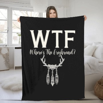 Discover WTF Wheres The Frybread Native American Indian Pride Funny Fleece Blankets
