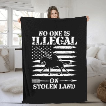 Discover No one is illegal on stolen Land Indigenous Immigrants 5 Fleece Blankets