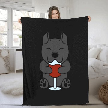 Discover Wines Lover Cane Corso Dog Fleece Blankets