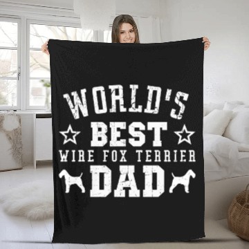 Discover Worlds bests WIRE FOX TERRIER Dad Gifts Fleece Blankets