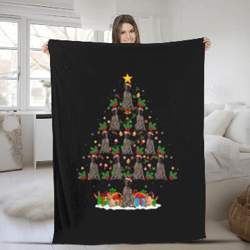 Discover xmass Holiday German Shorthaired Pointer Dog Christmas Tree Fleece Blankets