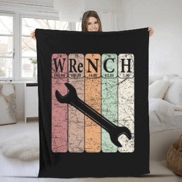 Discover Wrench Periodic Table Elements Mechanic Handyman 21 Fleece Blankets