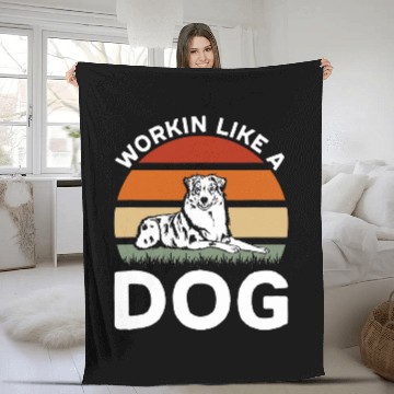 Discover Workin Like A Dog Border Collie Baseball Tees Fleece Blankets